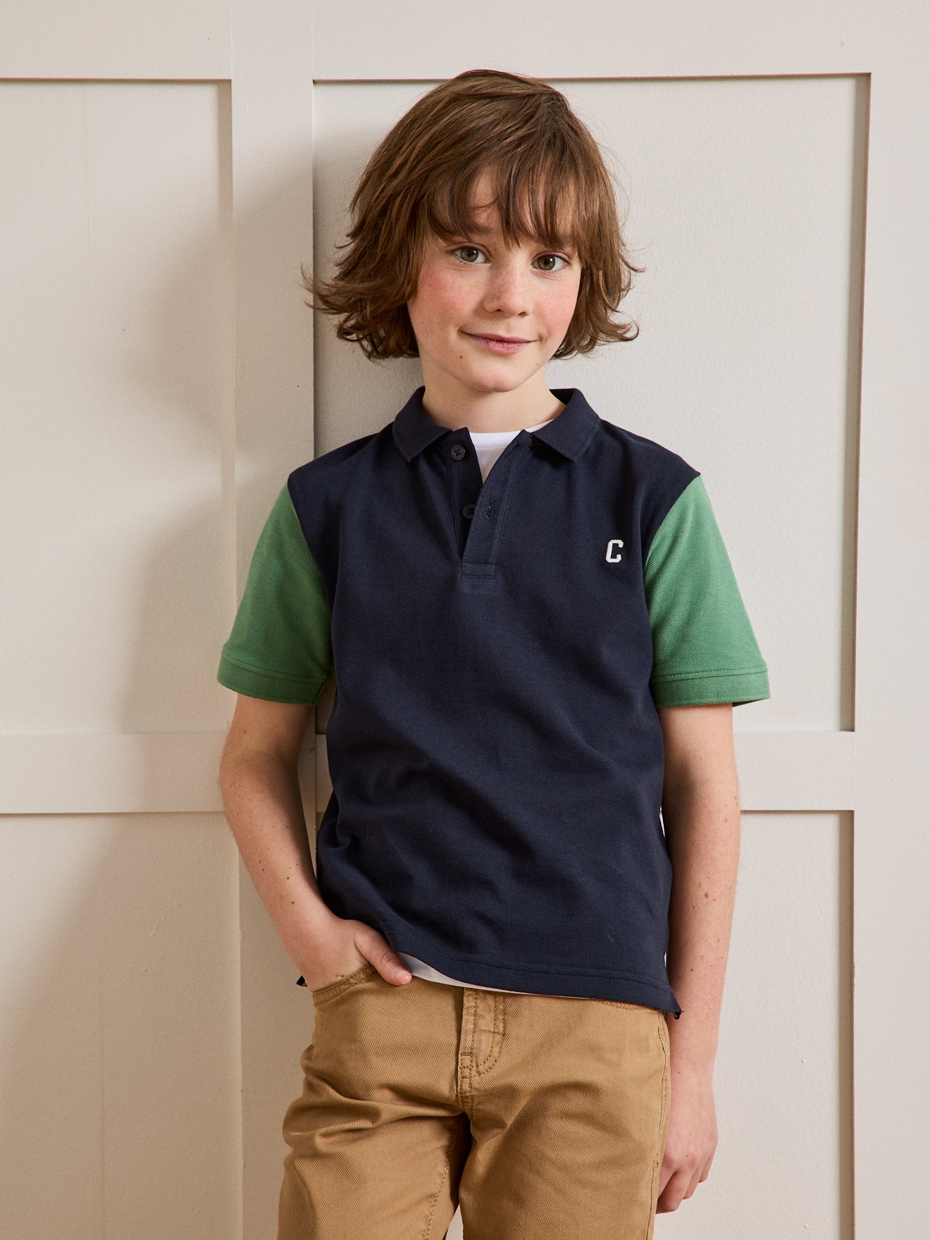 Jungen-Poloshirt aus Pikeestrick – Bio-Baumwolle