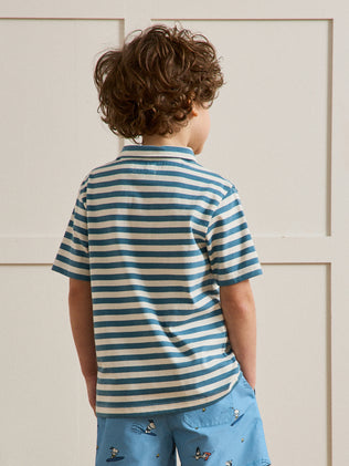 Jungen-Poloshirt, gestreift – Bio-Baumwolle