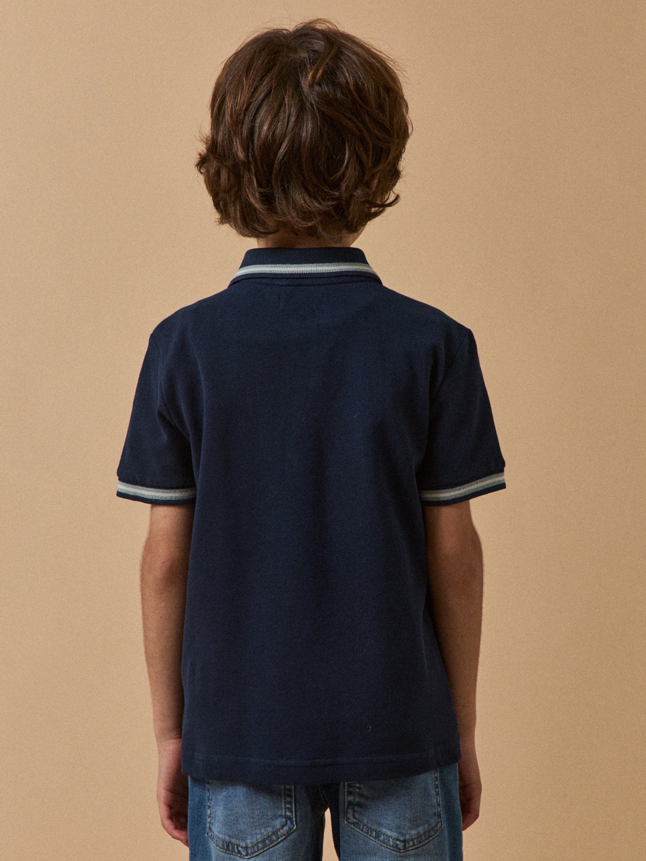 Jungen-Poloshirt aus Pikeestrick – Bio-Baumwolle