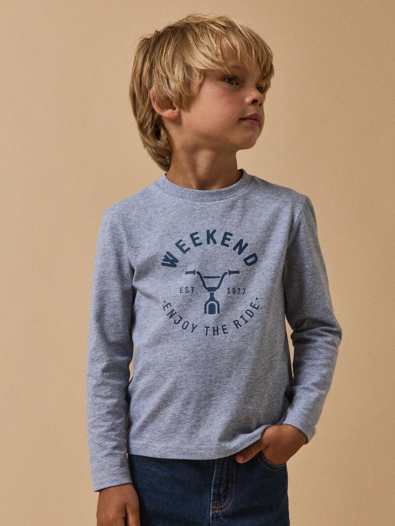 Jungen T-Shirt mit Druckmotiv – Bio-Baumwolle