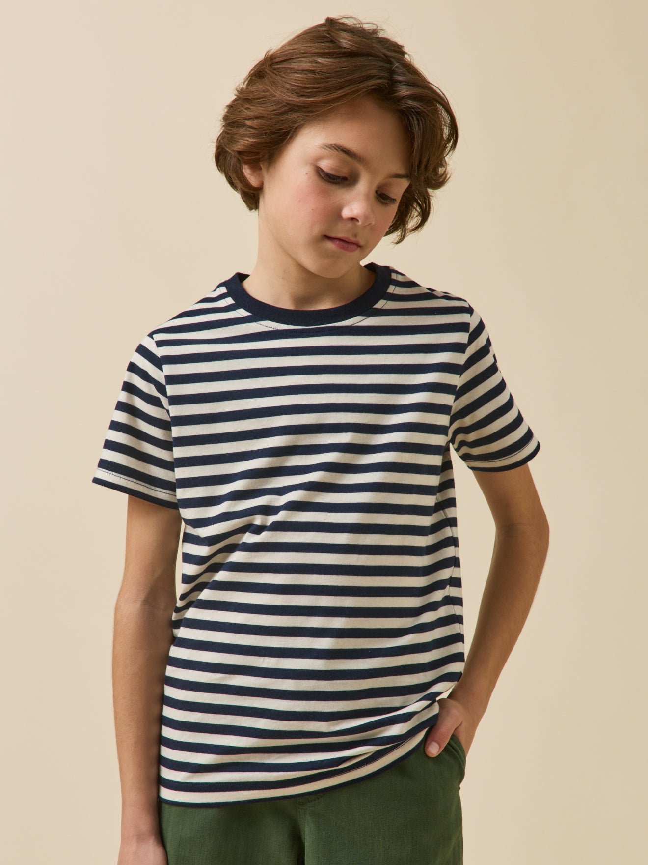 Jungen-T-Shirt mit Streifen – Bio-Baumwolle
