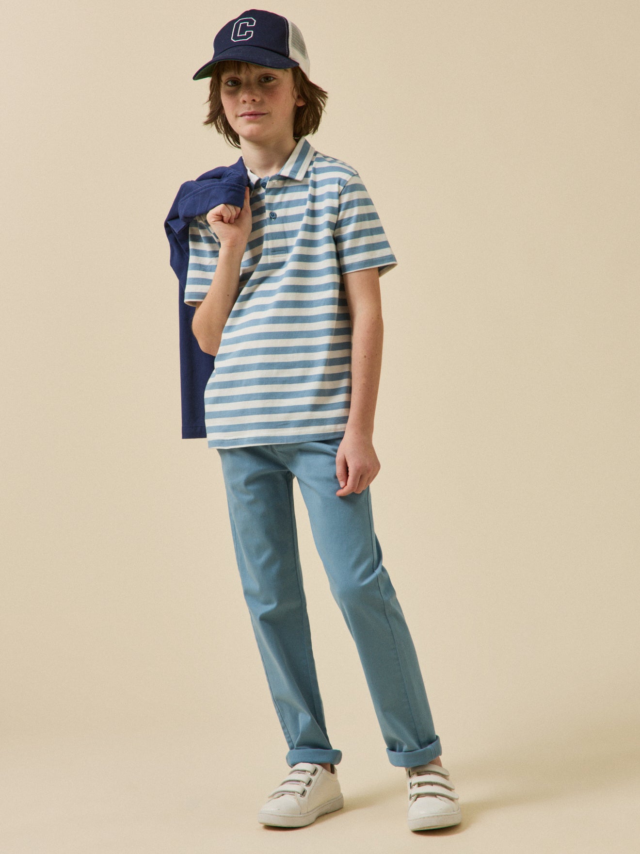 Jungen-Poloshirt, gestreift – Bio-Baumwolle