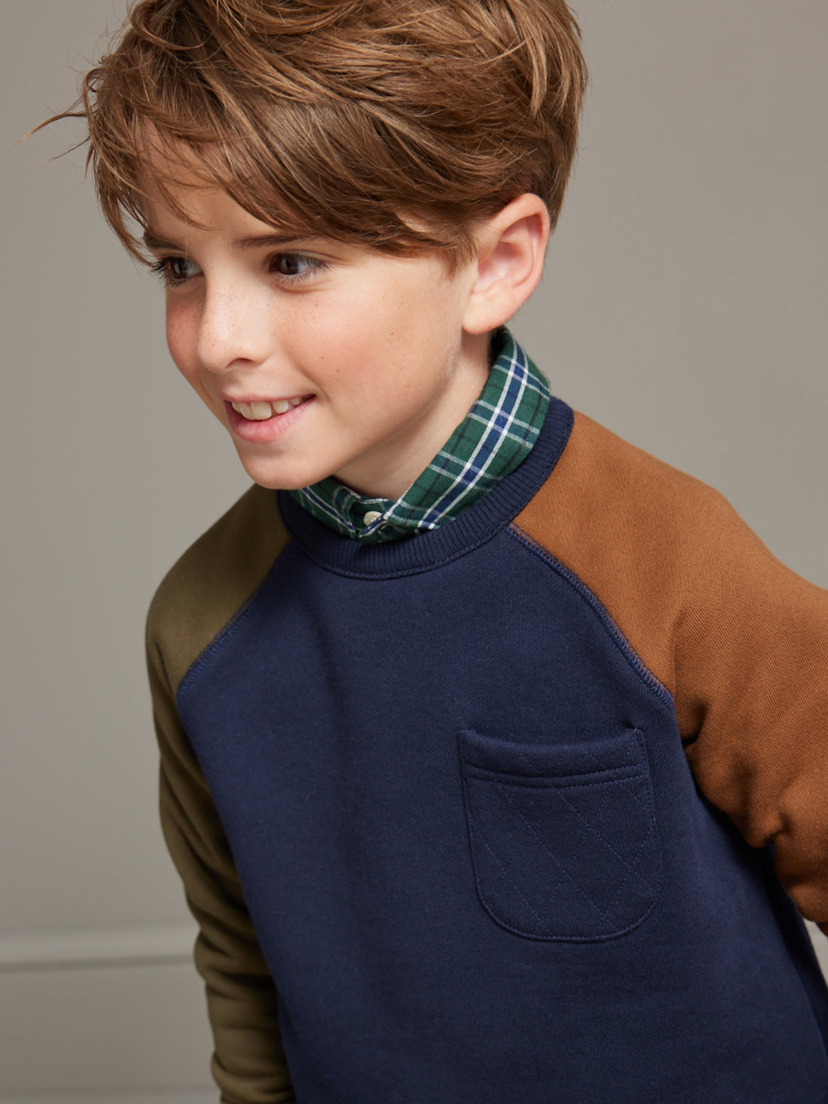 Jungen-Sweatshirt, Colorblock