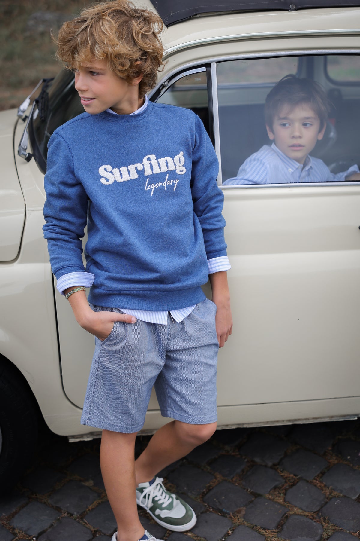 Jungen-Sweatshirt, meliert