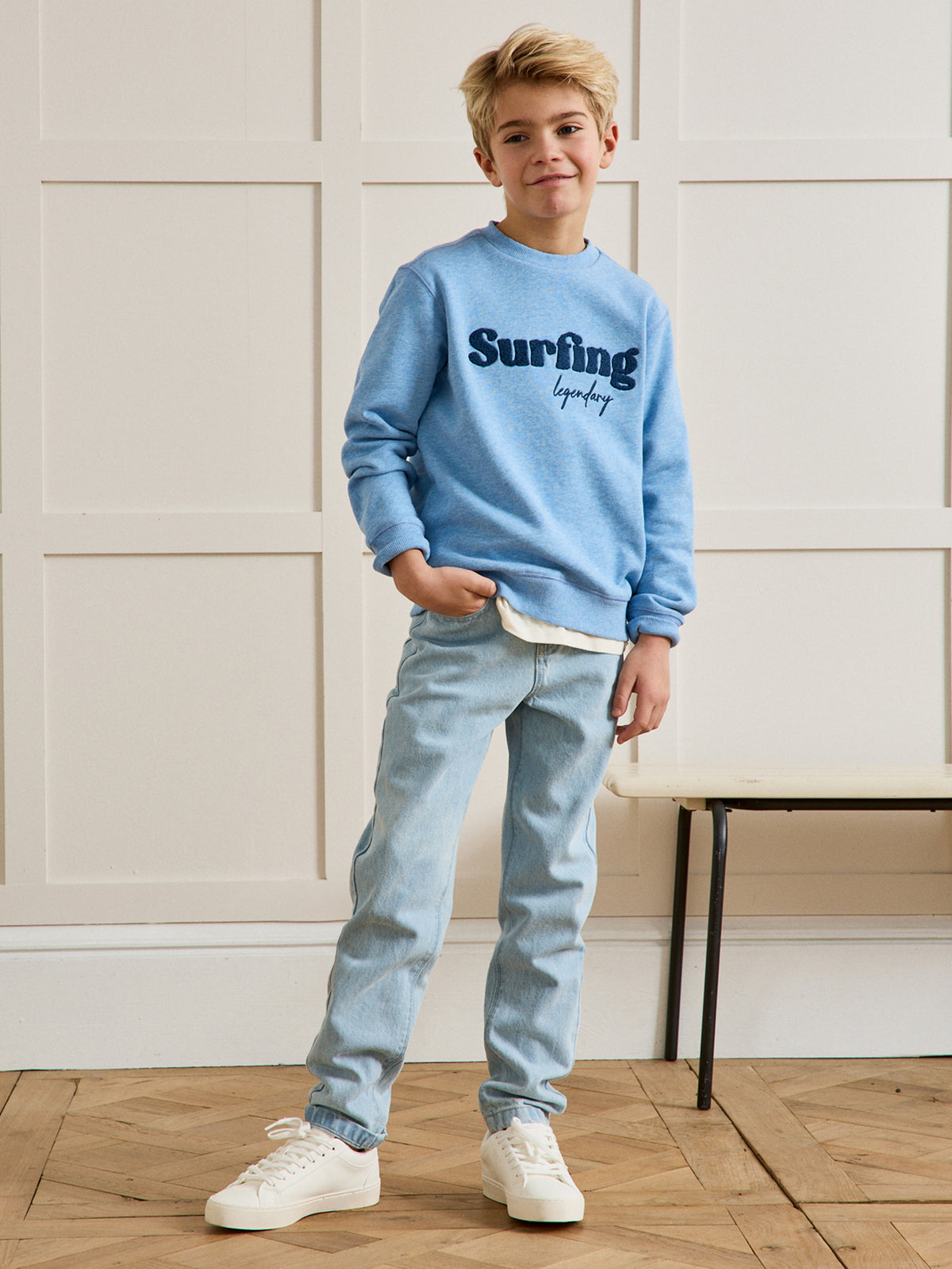 Jungen-Sweatshirt, meliert