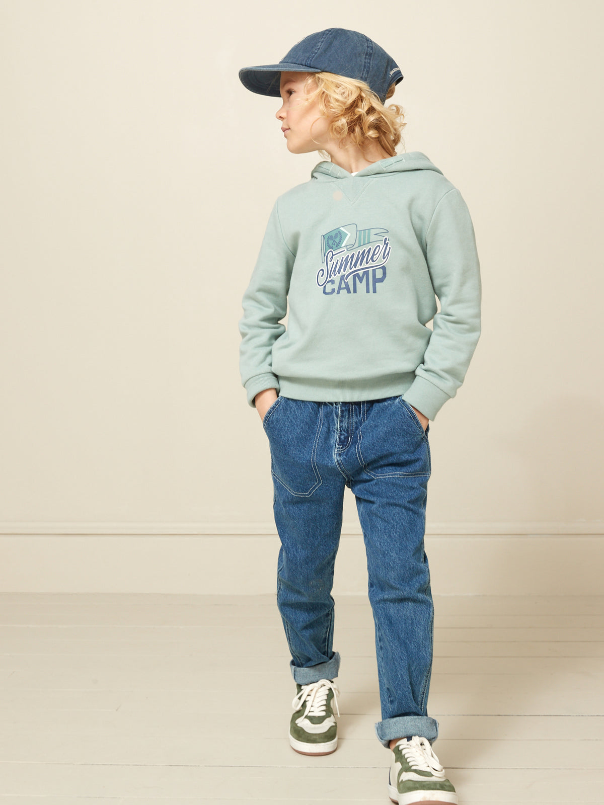 Jungen-Sweatshirt mit Kapuze - Bio-Baumwolle