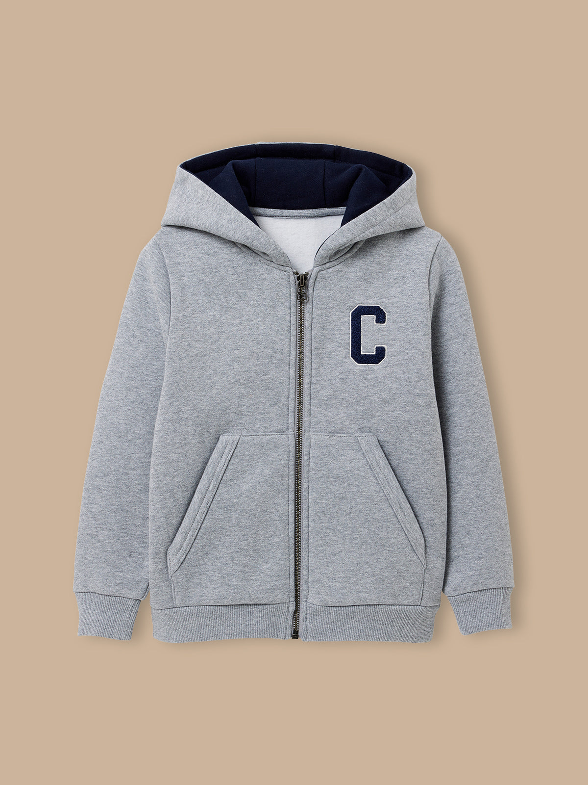 Jungen-Sweatjacke mit Reissverschluss und Kapuze