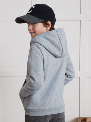 Jungen-Sweatjacke mit Reissverschluss und Kapuze