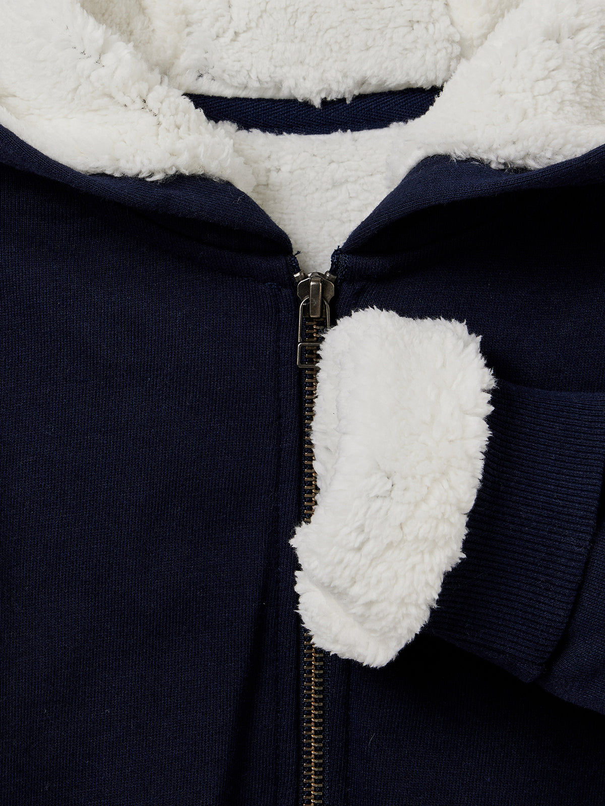 Jungen-Sweatjacke mit Reissverschluss und Sherpa-Futter