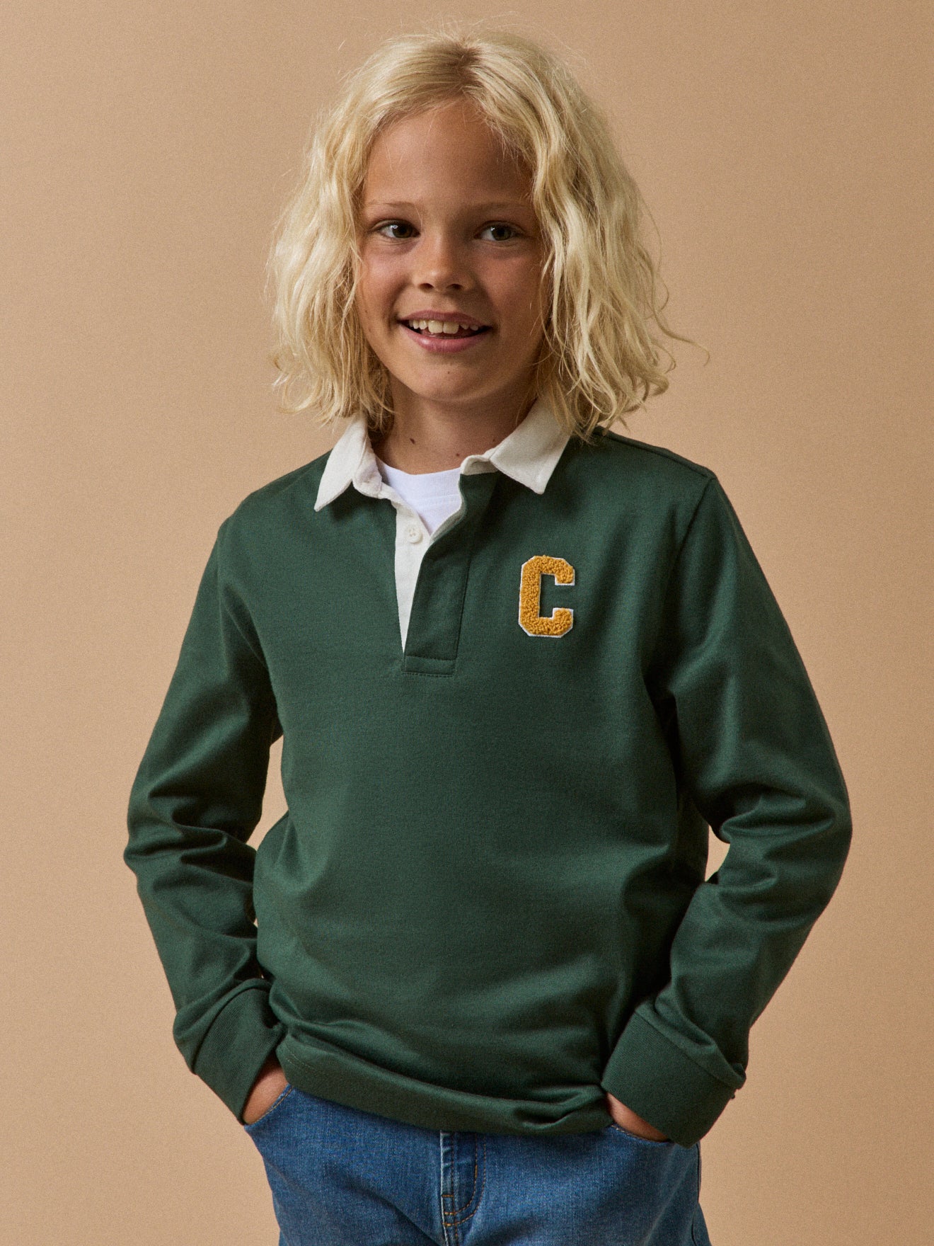 Jungen Rugby-Shirt mit Polokragen – Bio-Baumwolle