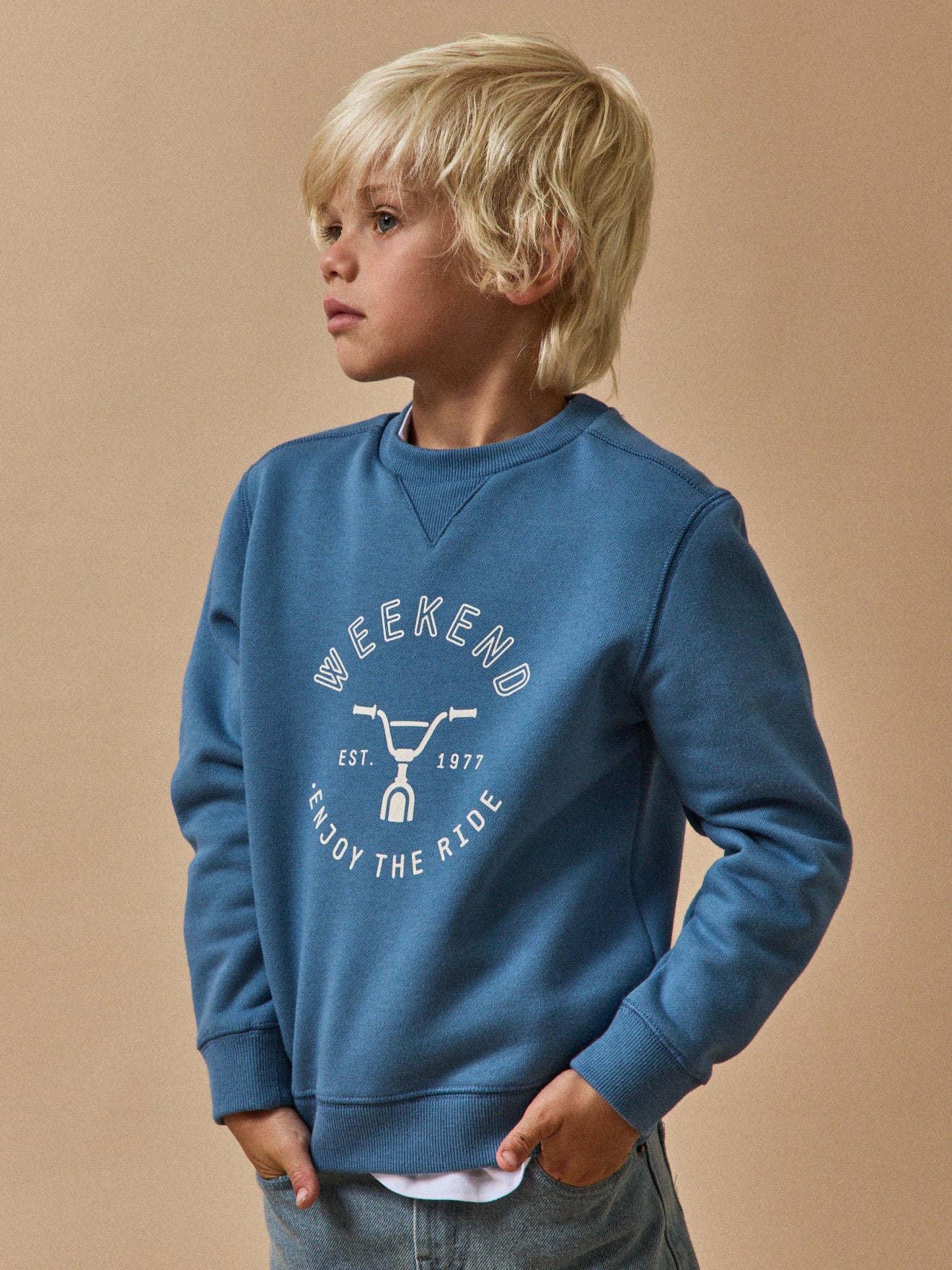 Jungen-Sweatshirt mit Fahrrad