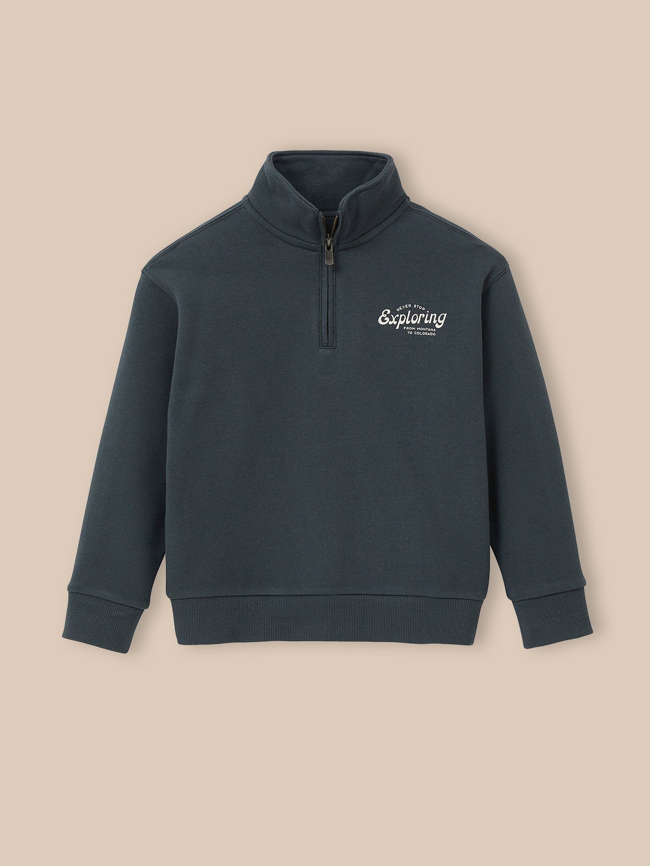 Jungen-Sweatshirt mit Stehkragen – Bio-Baumwolle