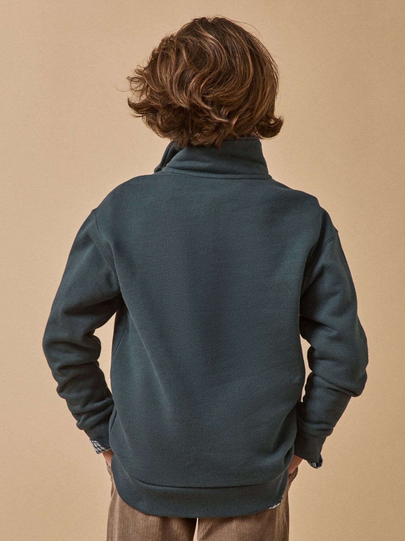 Jungen-Sweatshirt mit Stehkragen – Bio-Baumwolle