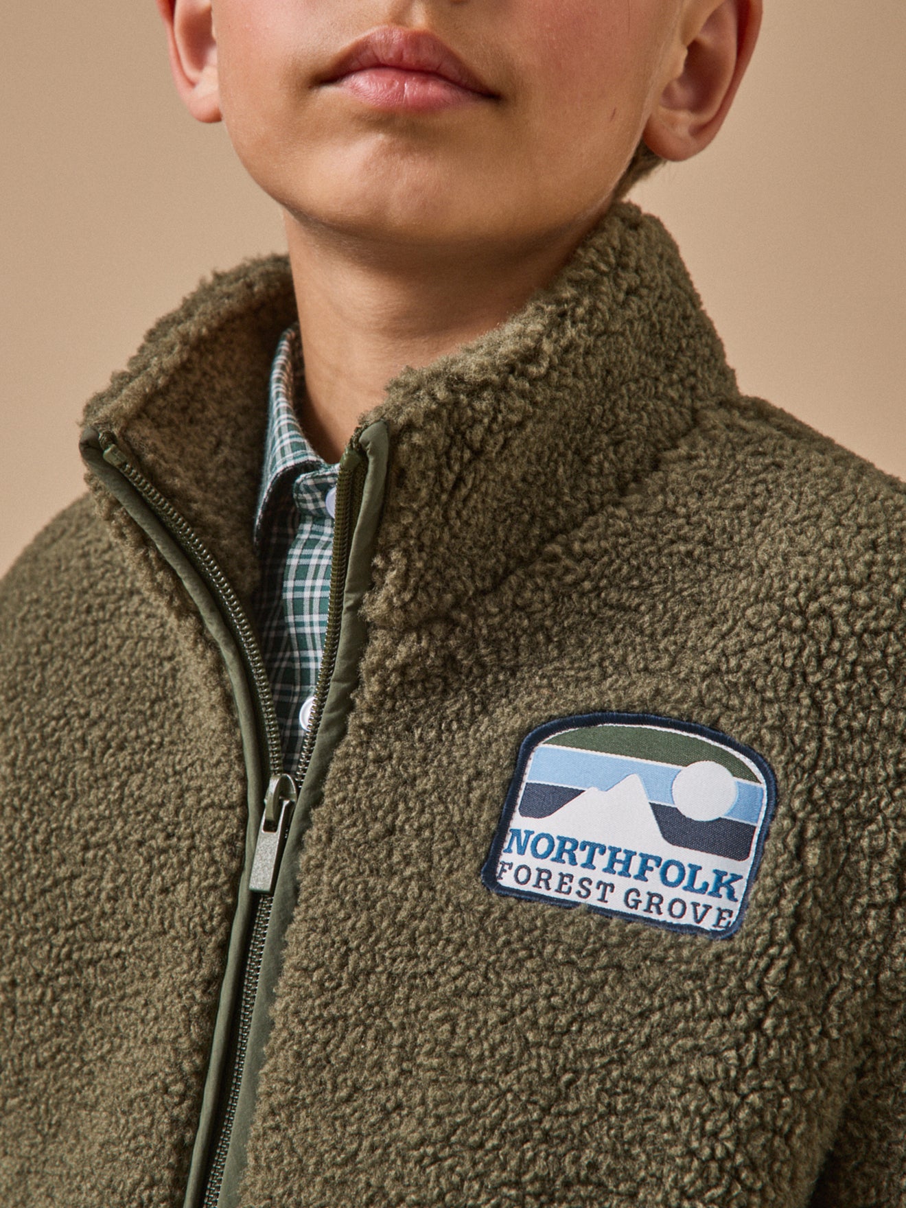 Jungen-Cardigan aus Sherpa