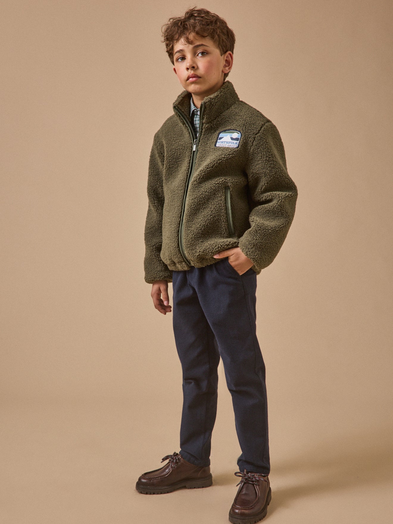 Jungen-Cardigan aus Sherpa