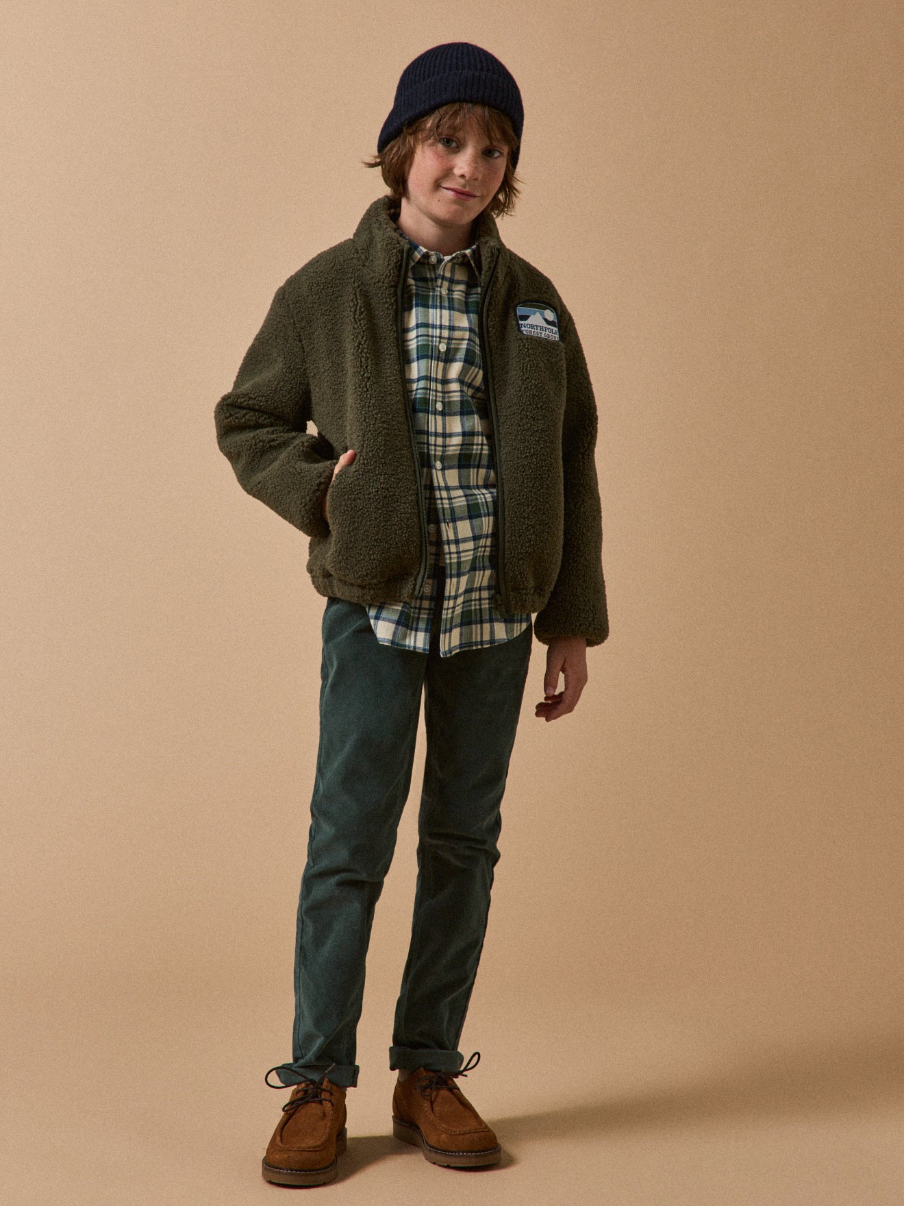 Jungen-Cardigan aus Sherpa