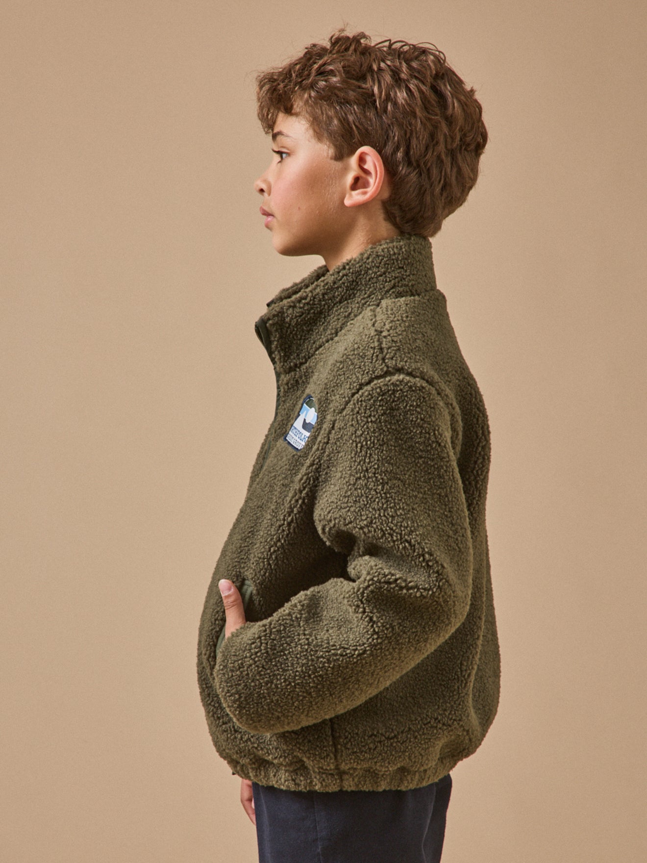 Jungen-Cardigan aus Sherpa