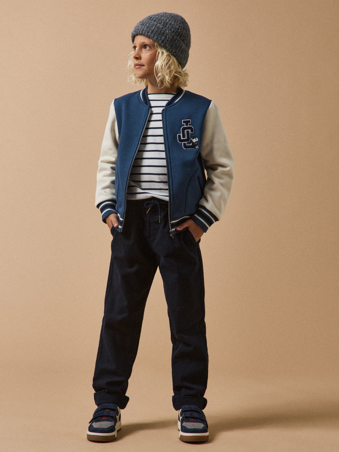 Jungen-Sweatshirt mit Teddykragen CYRILLUS X PEANUTS™ – Snoopy Kollektion