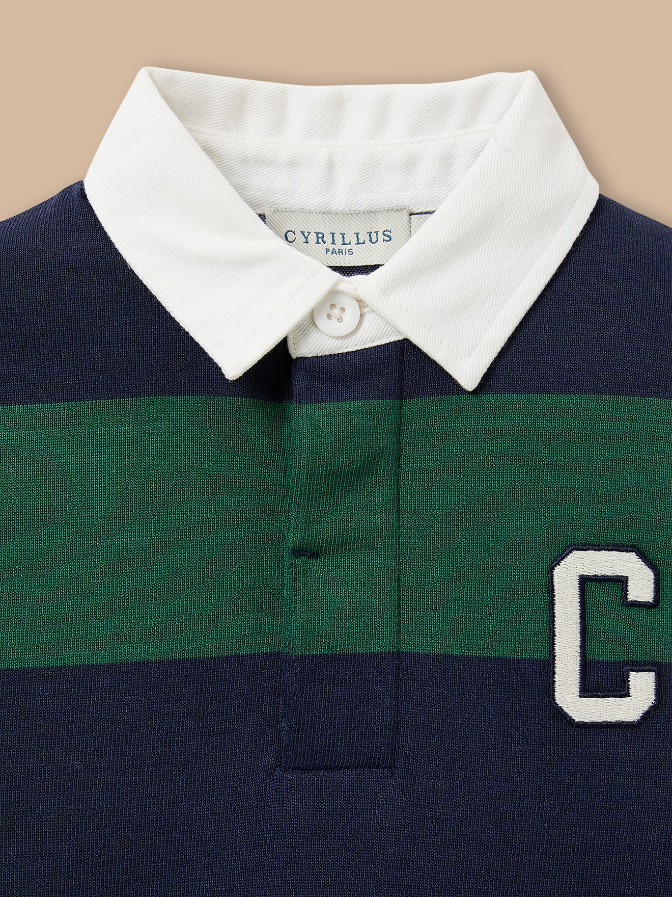 Jungen Rugby-Poloshirt, gestreift
