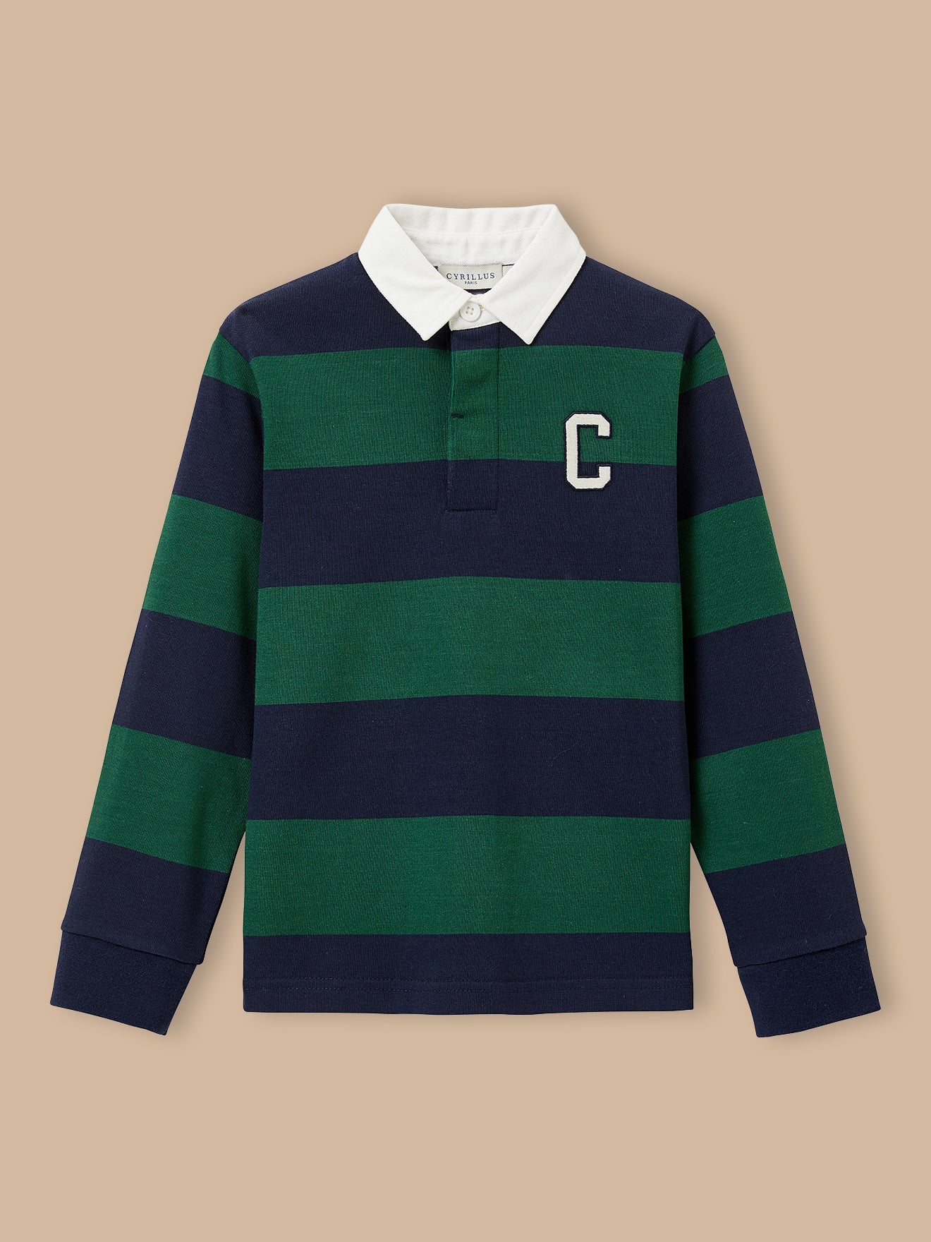 Jungen Rugby-Poloshirt, gestreift