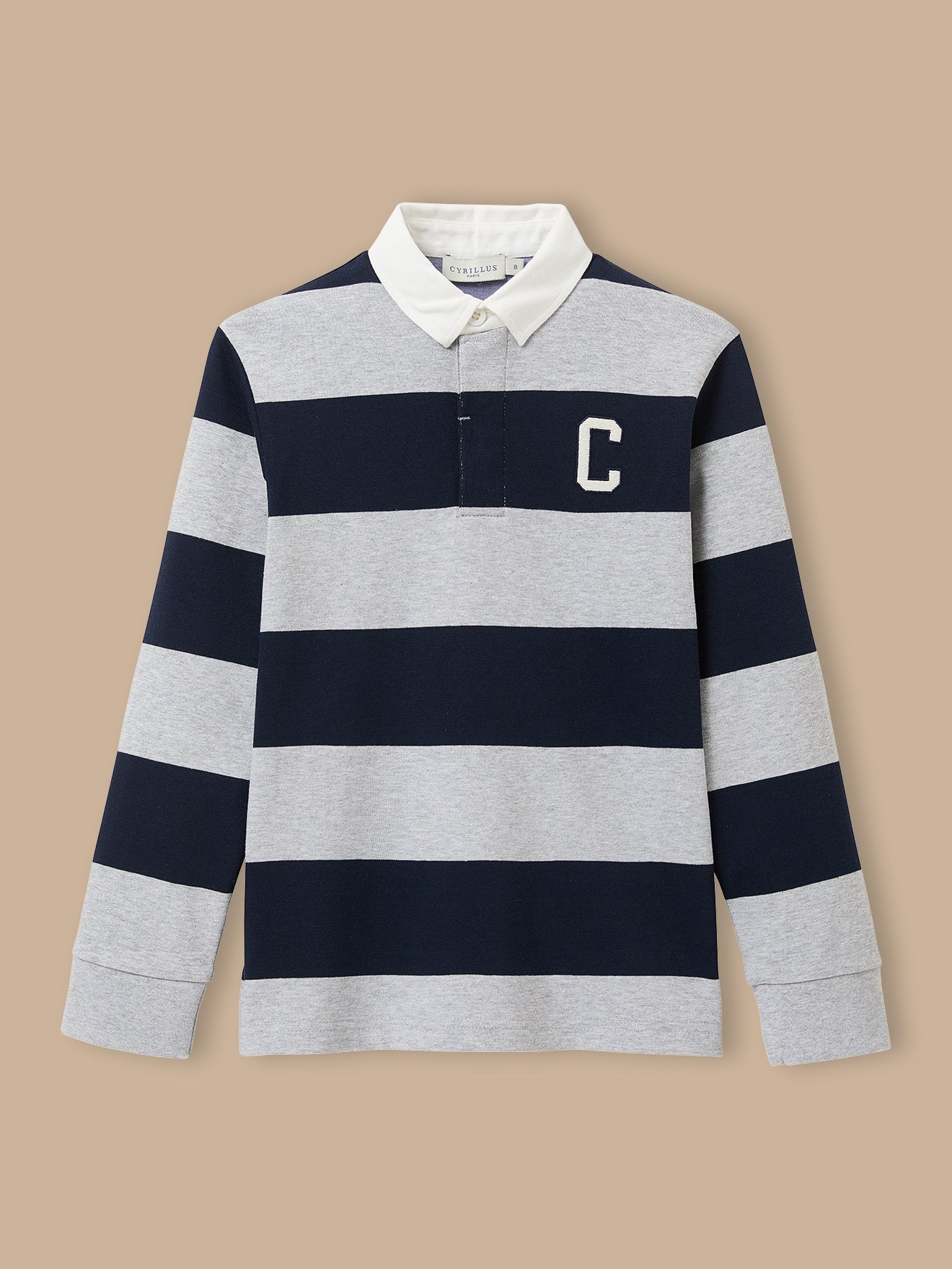 Jungen Rugby-Poloshirt, gestreift