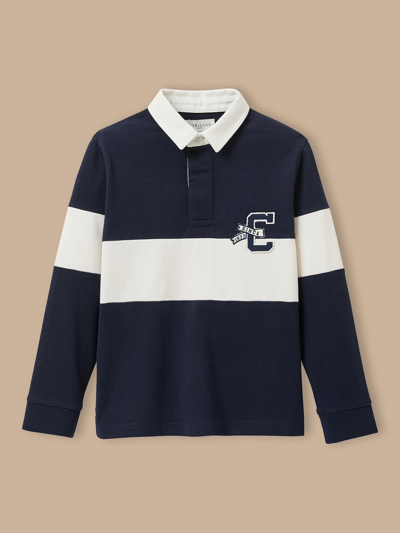 Jungen Rugby-Poloshirt im « Colorblock »-Look