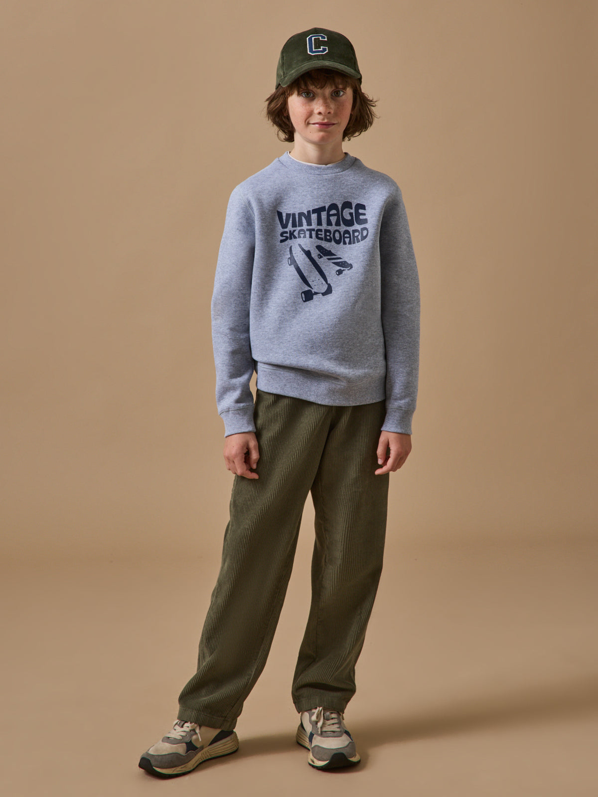 Jungen-Sweatshirt aus Molton mit Druckmuster