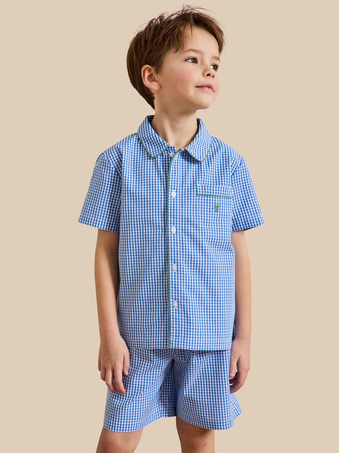 Pyja-short vichy Garçon
