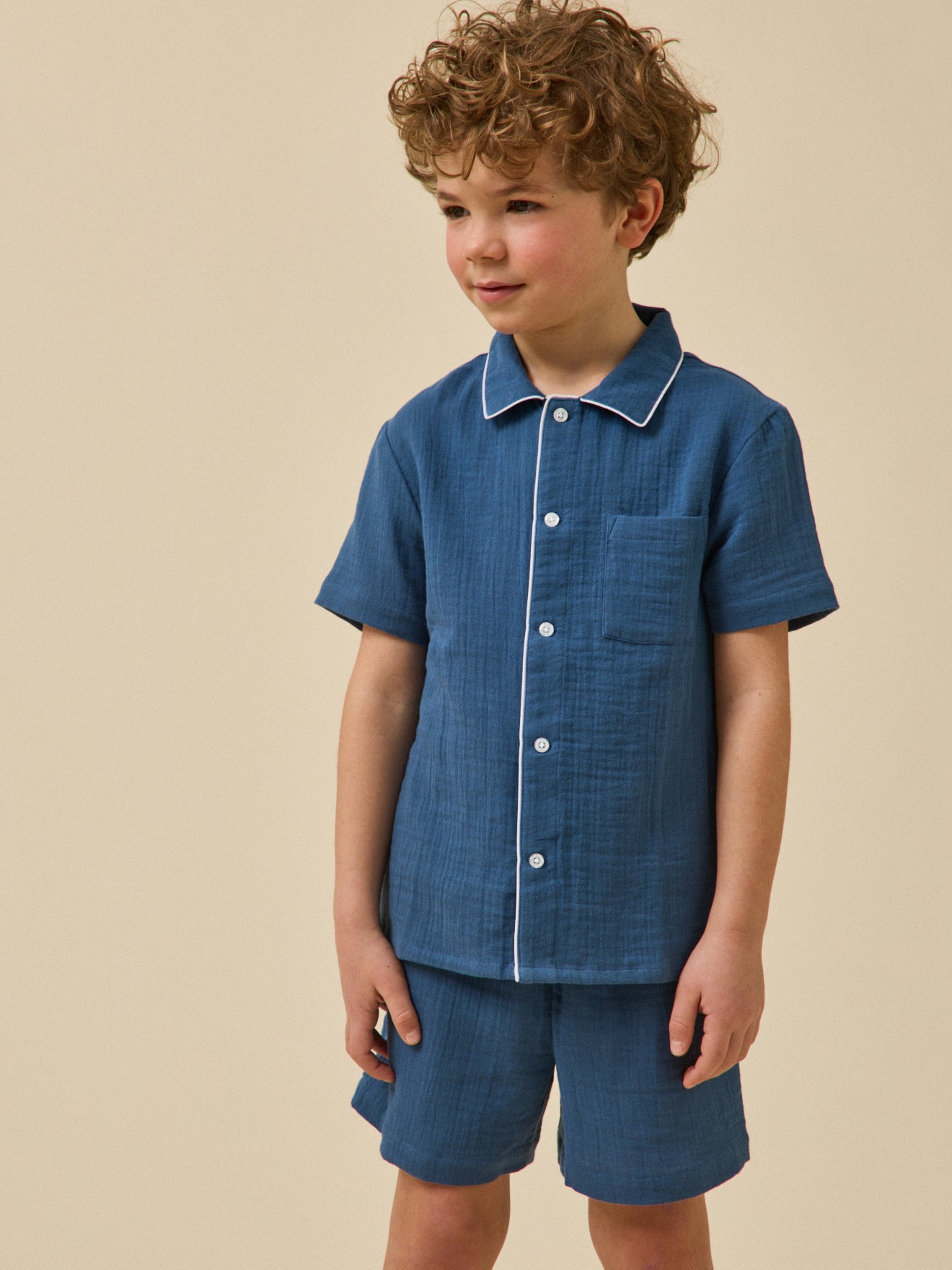 Jungen Pyjama-Short aus Baumwollgaze