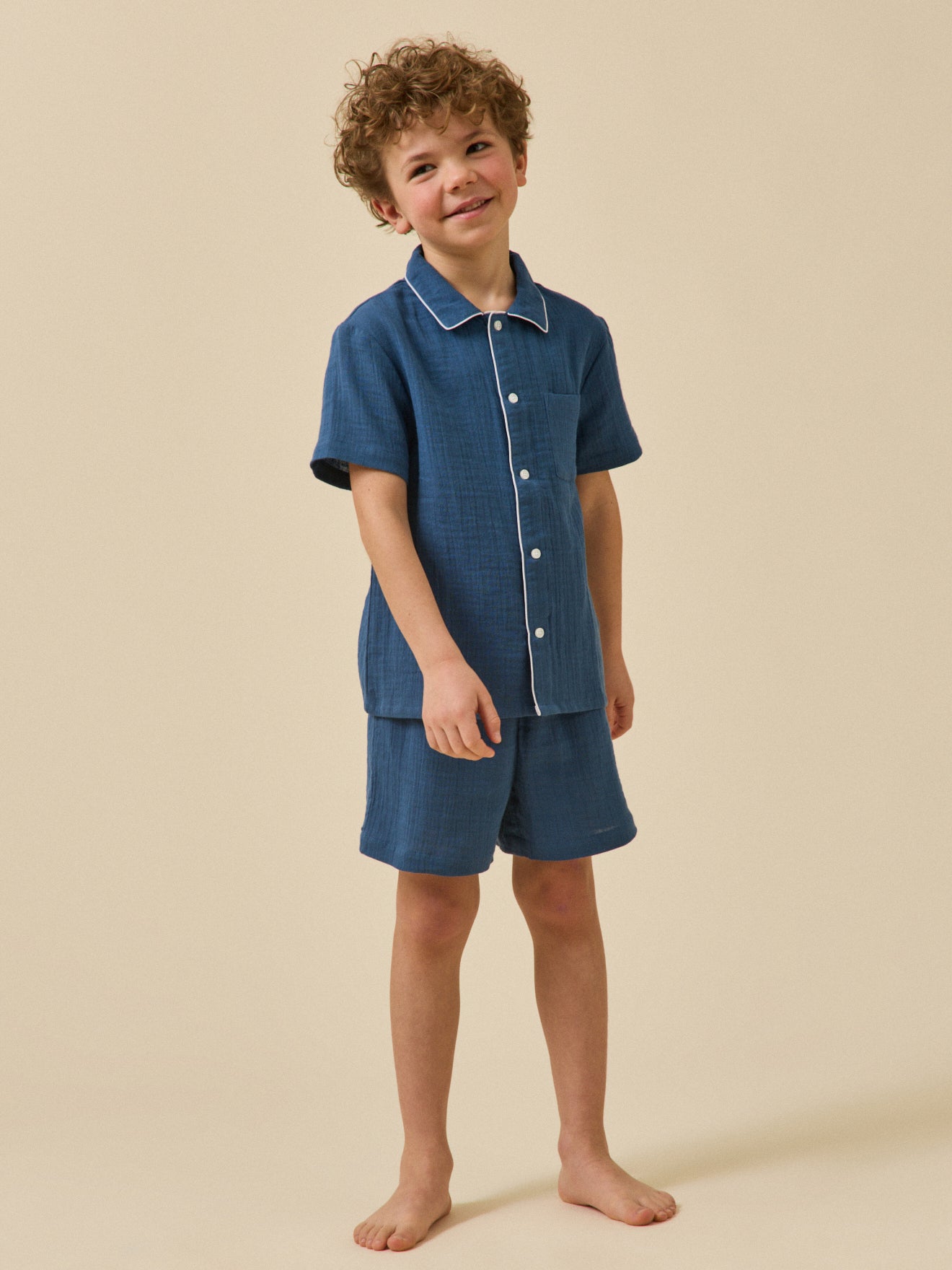 Jungen Pyjama-Short aus Baumwollgaze