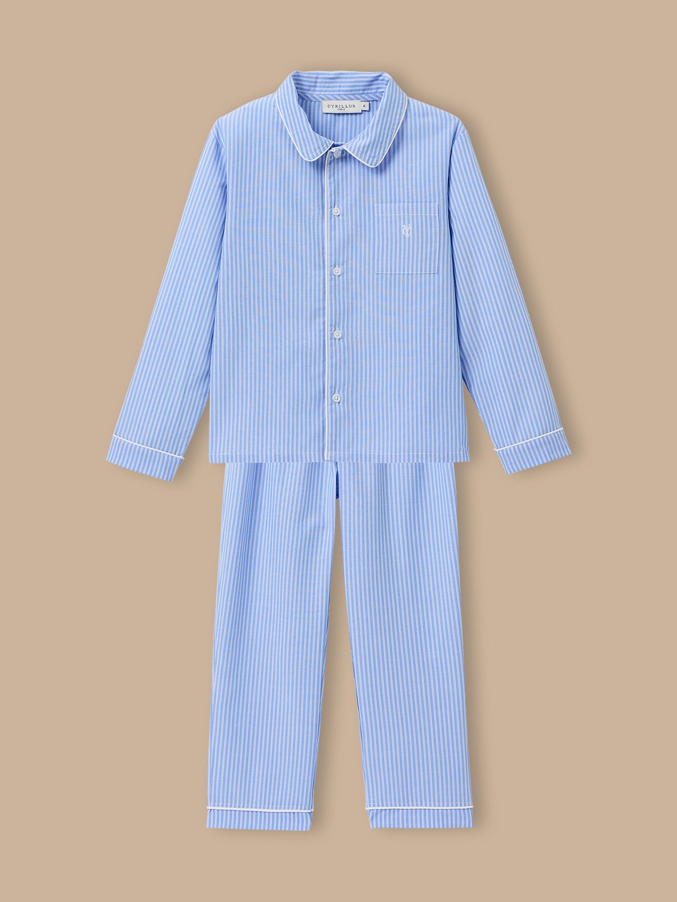 Jungen-Pyjama mit Streifenmuster im Grossvater-Look