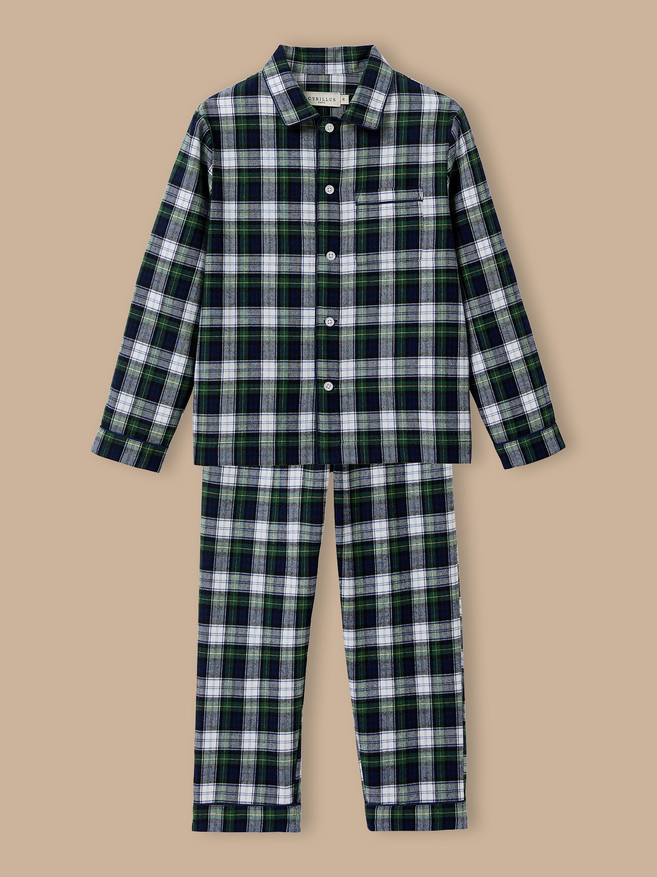 Jungen-Pyjama im Grossvater-Look mit Karomuster