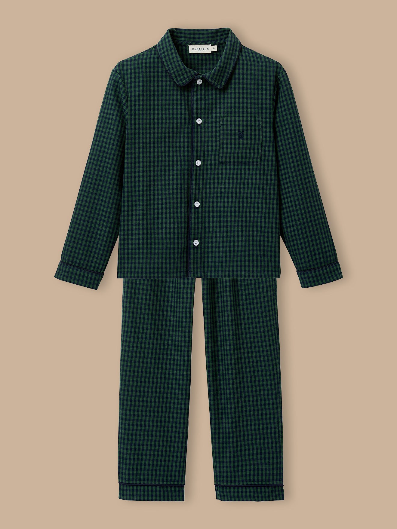 Jungen-Pyjama im Grossvater-Look mit Karomuster