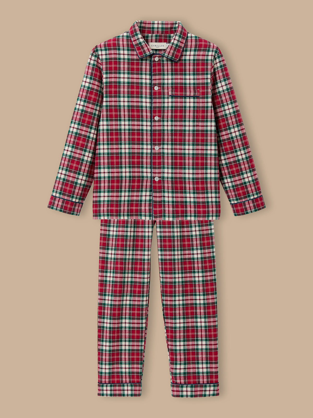 Jungen-Pyjama im Grossvater-Look für Weihnachten