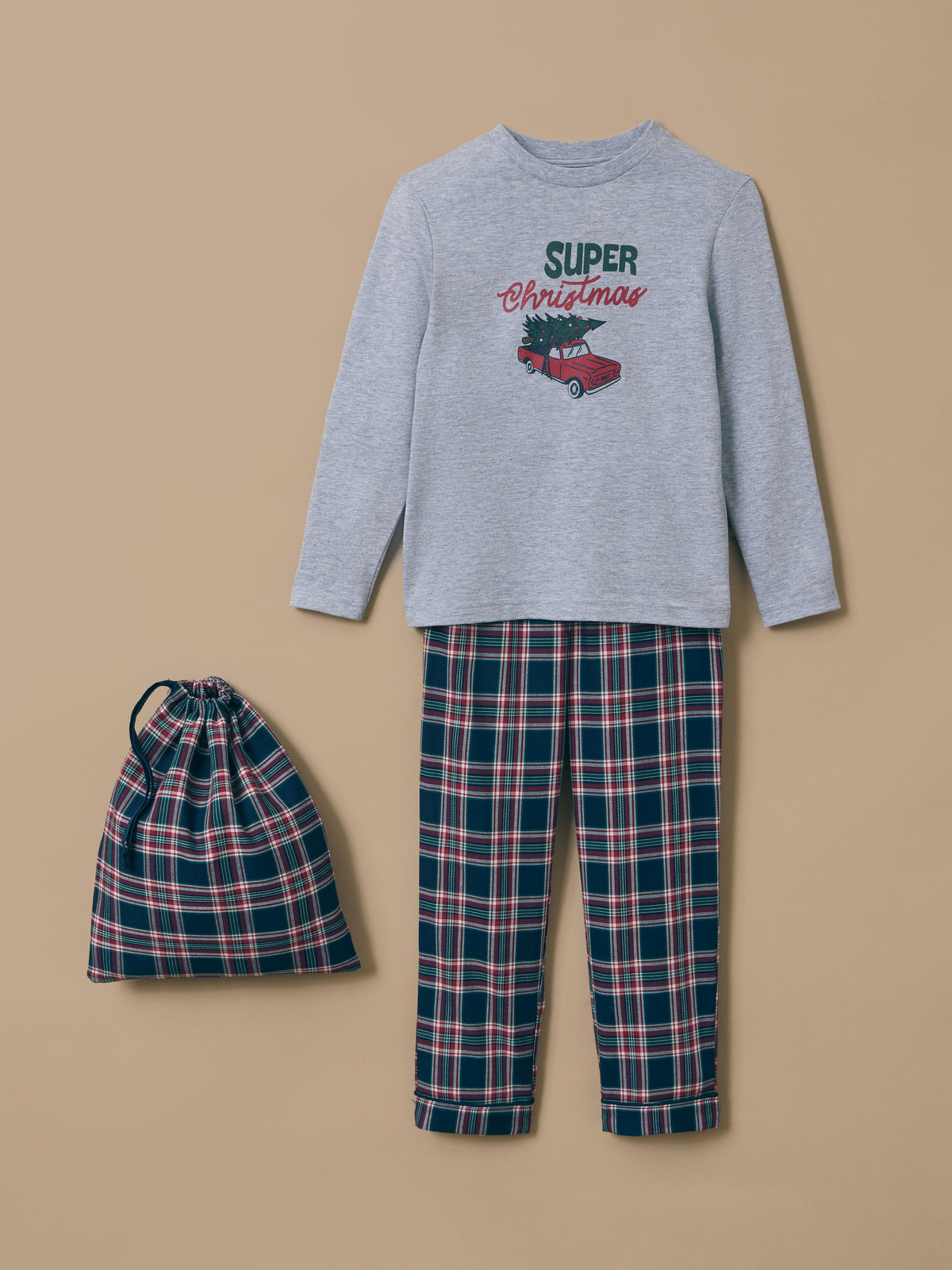 Jungen-Pyjama, weihnachtlich bedruckt