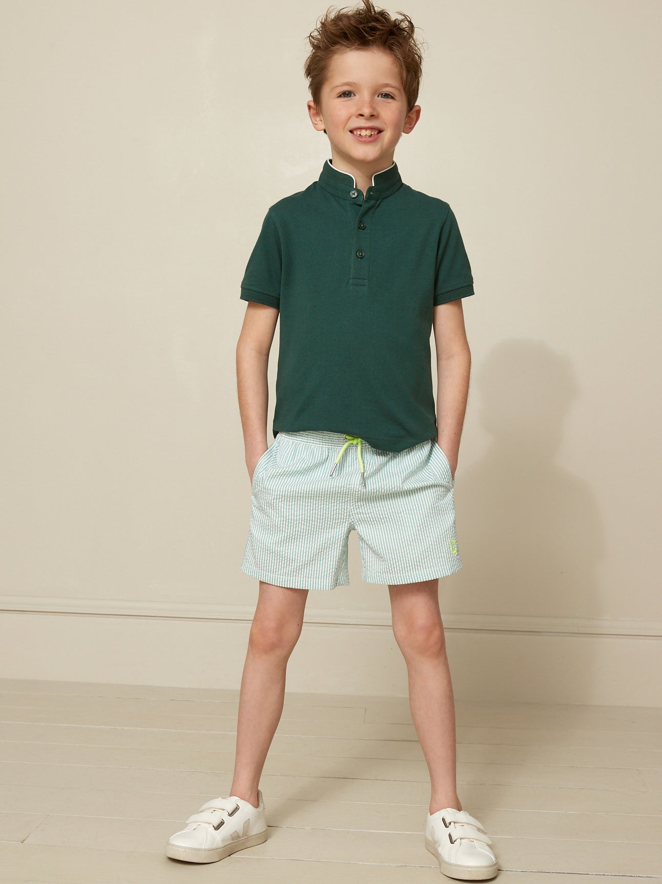 Short de bain en seersucker Garçon