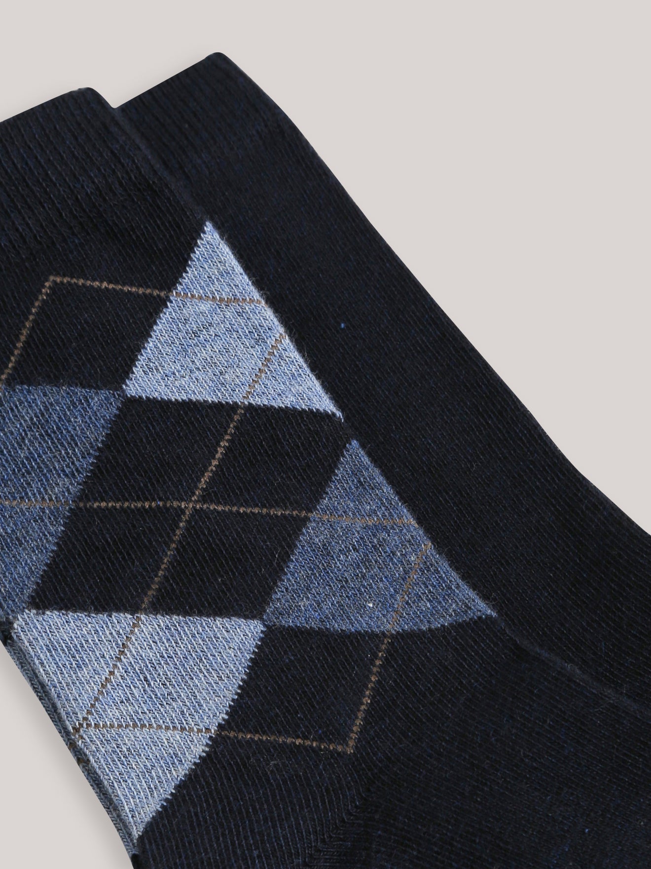 Lot de 2 chaussettes intarsia et unie