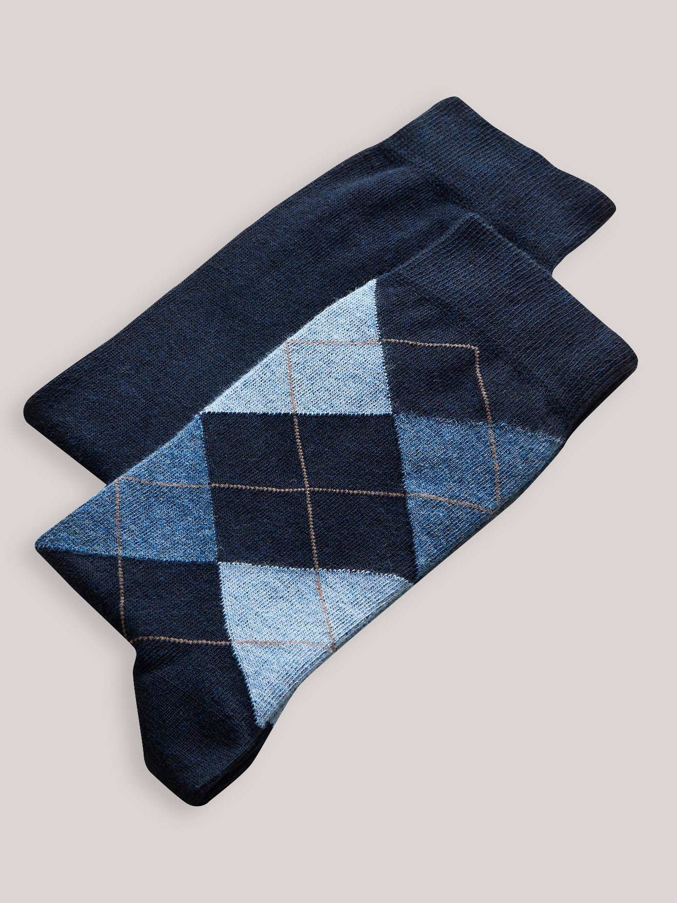 Lot de 2 chaussettes intarsia et unie