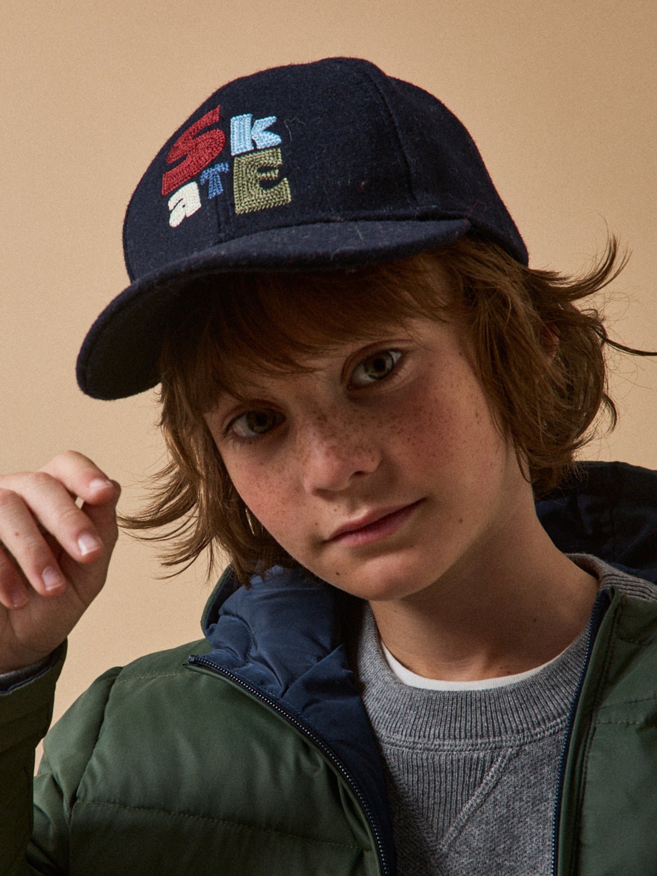 Jungen-Cap aus Wolle