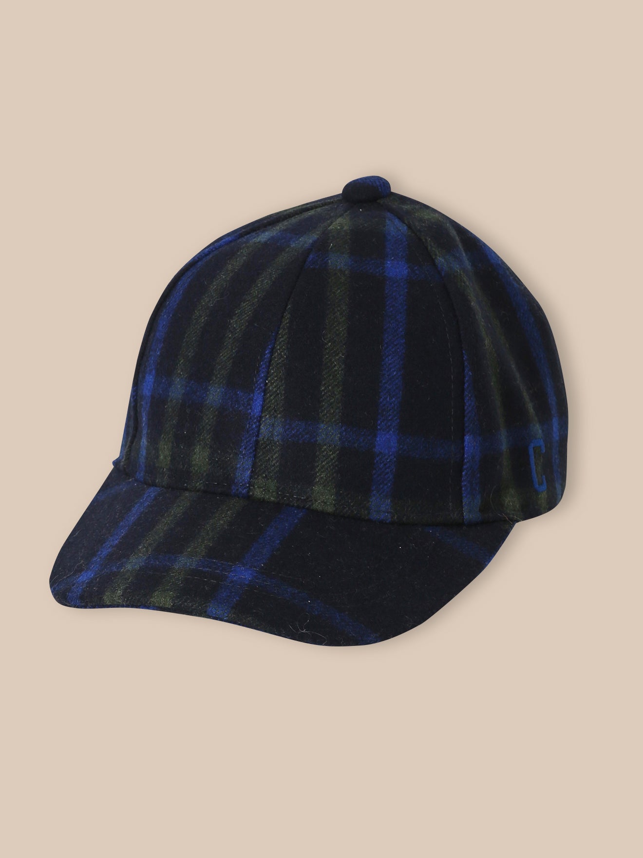 Jungen-Cap aus kariertem Wollstoff