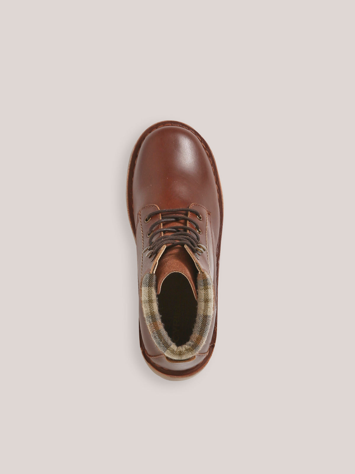 Jungen-Stiefel aus Leder mit kariertem Schaft