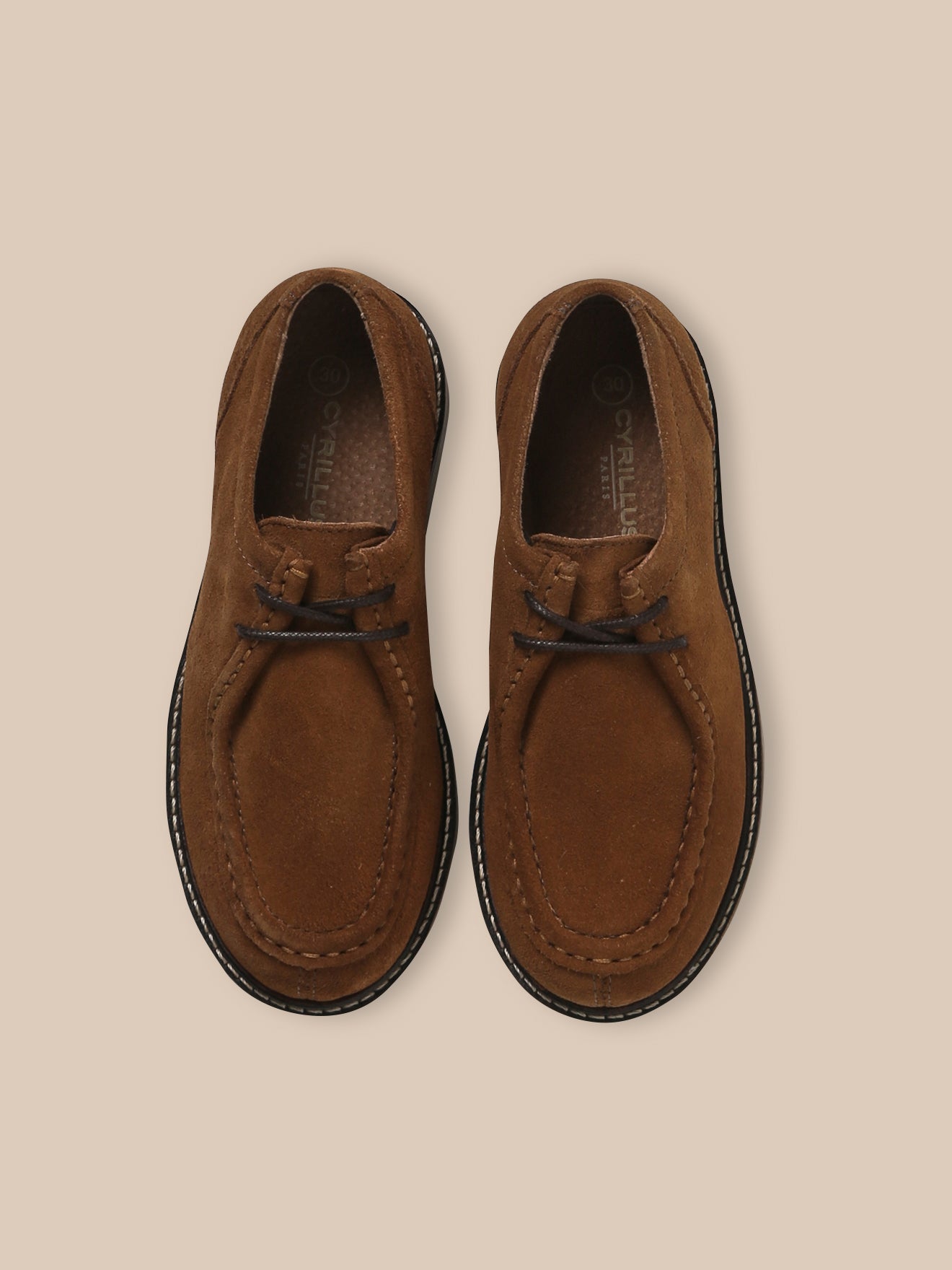 Derbies à lacets croûte de cuir Garçon