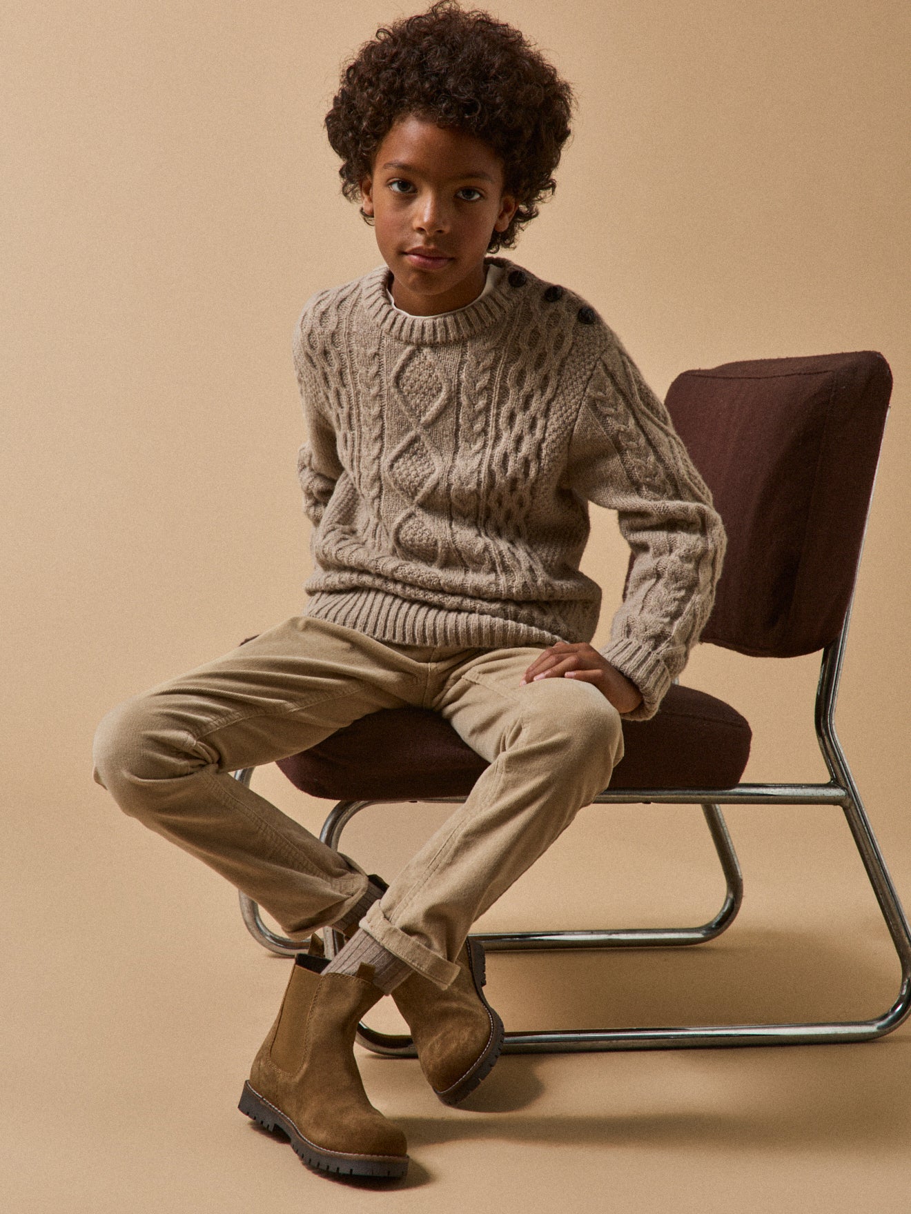 Boots Chelsea Garçon en croûte de cuir