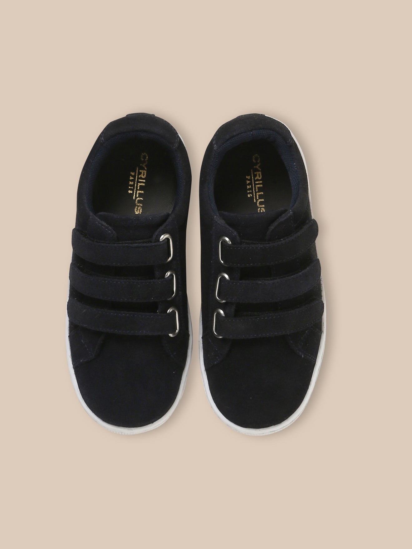 Baskets basses en croûte de cuir garçon