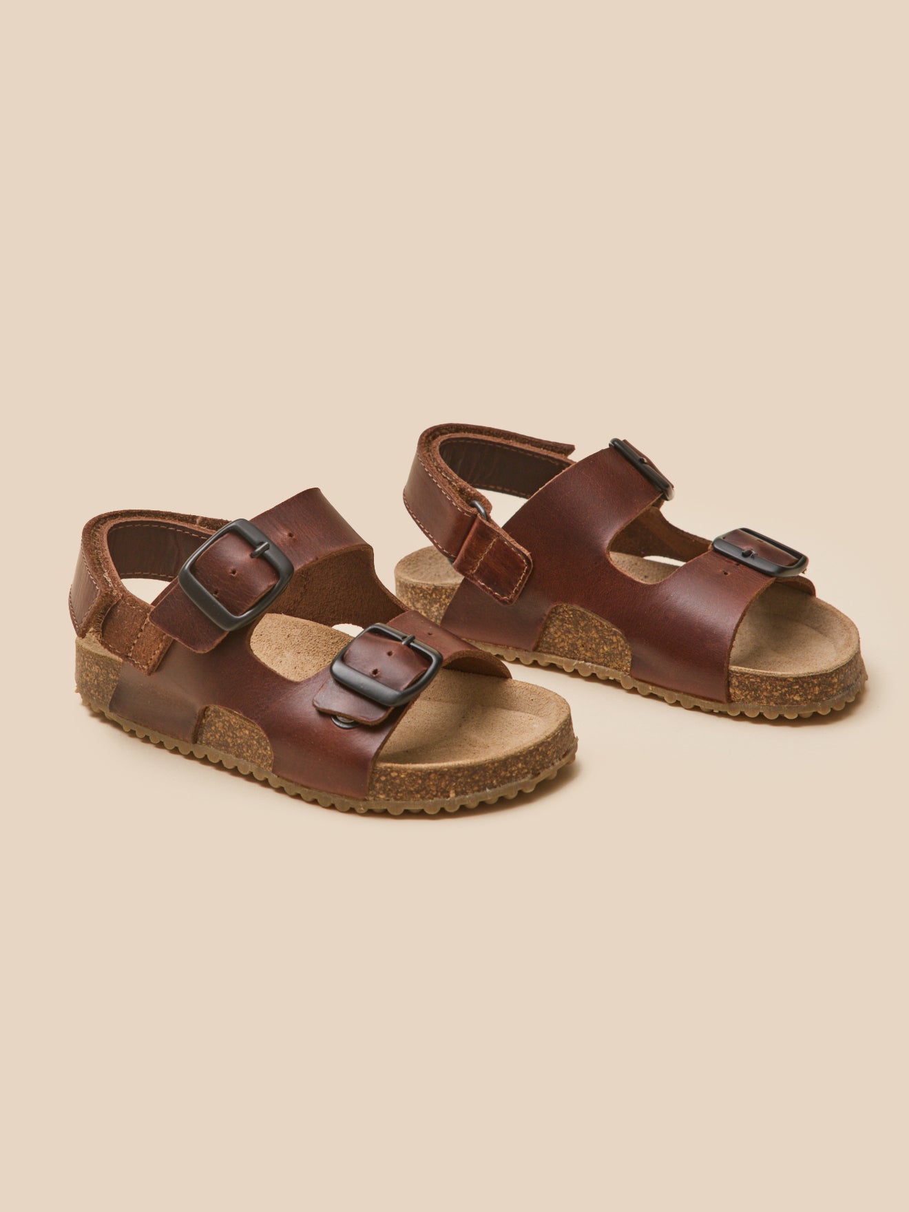 Jungen-Sandalen aus Leder mit Riemen
