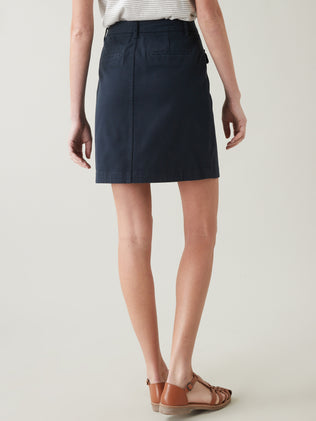 Jupe courte boutonnée femme coton stretch