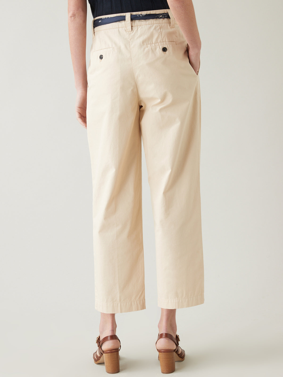 Pantalon carotte femme en coton et lin