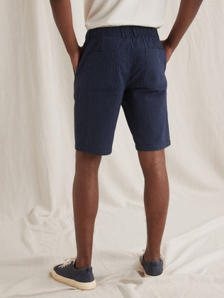 Bermuda seersucker homme taille élastiquée