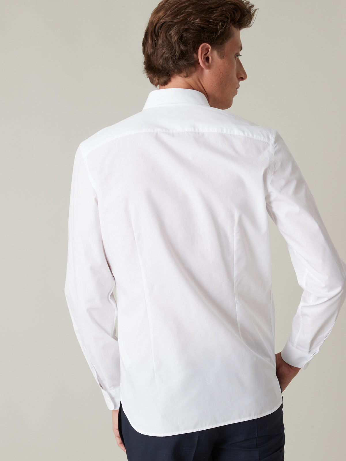 Einfarbiges Herren Slim Fit Hemd aus Easy Care-Popeline