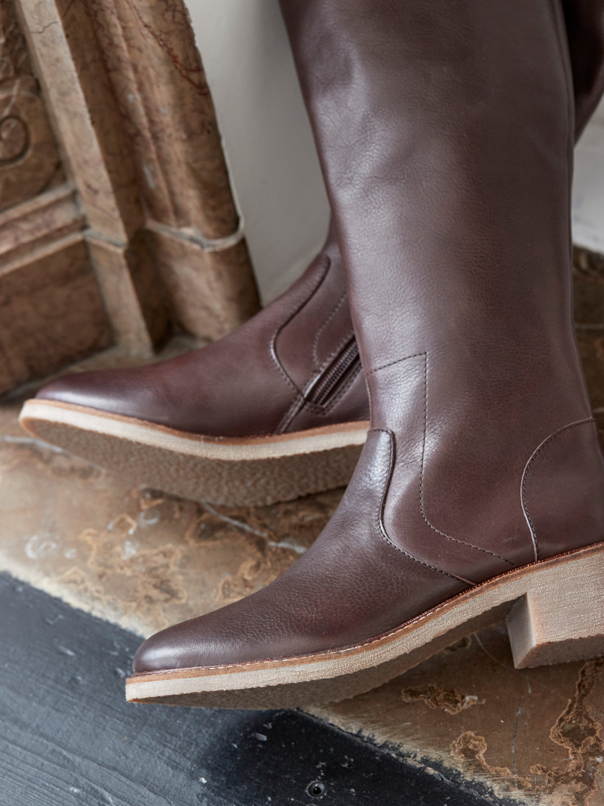 Damen-Stiefeletten aus Leder